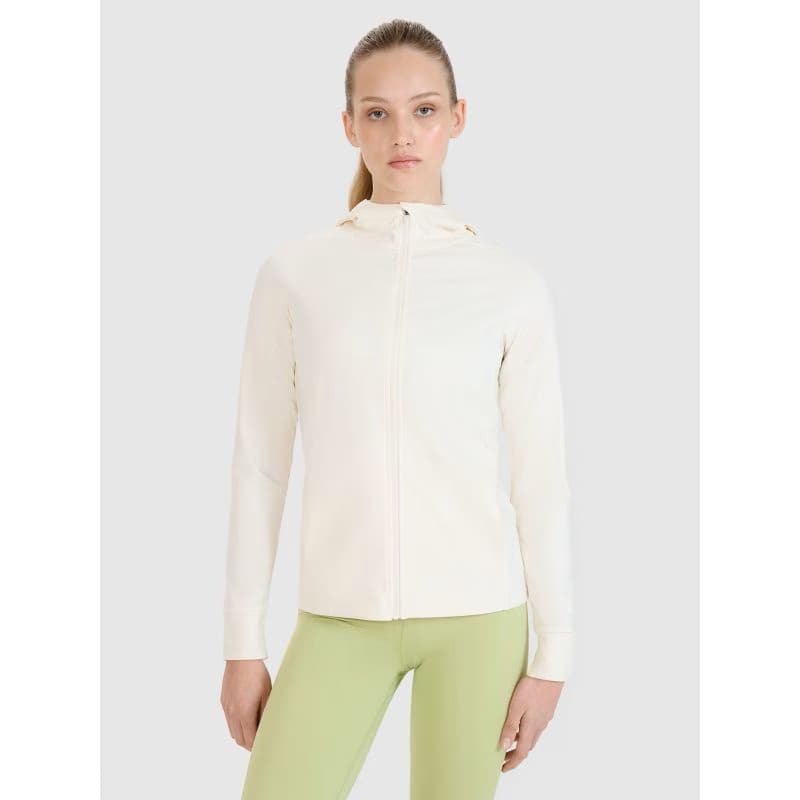 Dámska tréningová mikina so zipsom 4F SWEATSHIRT FNK F467-11S-OFF WHITE 2