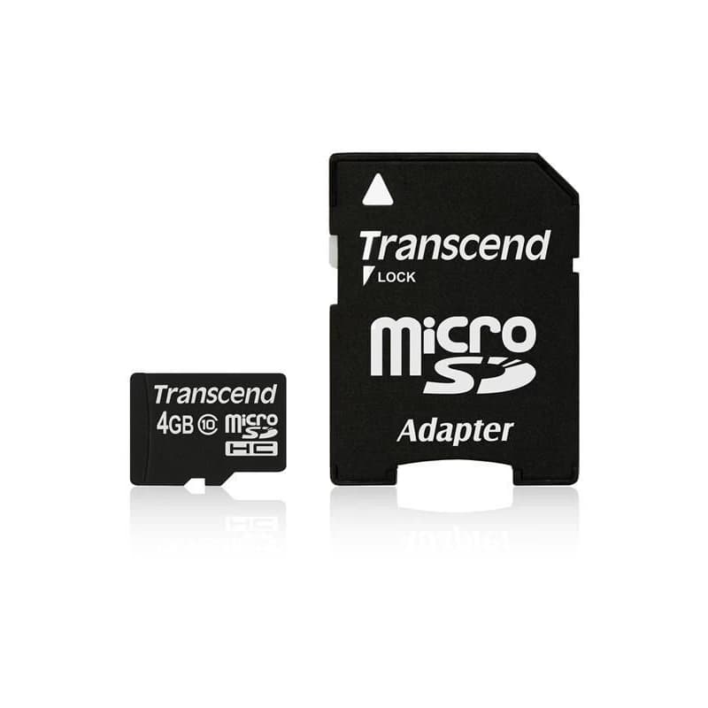 TRANSCEND MicroSDHC karta 4GB Class 10 + adaptér