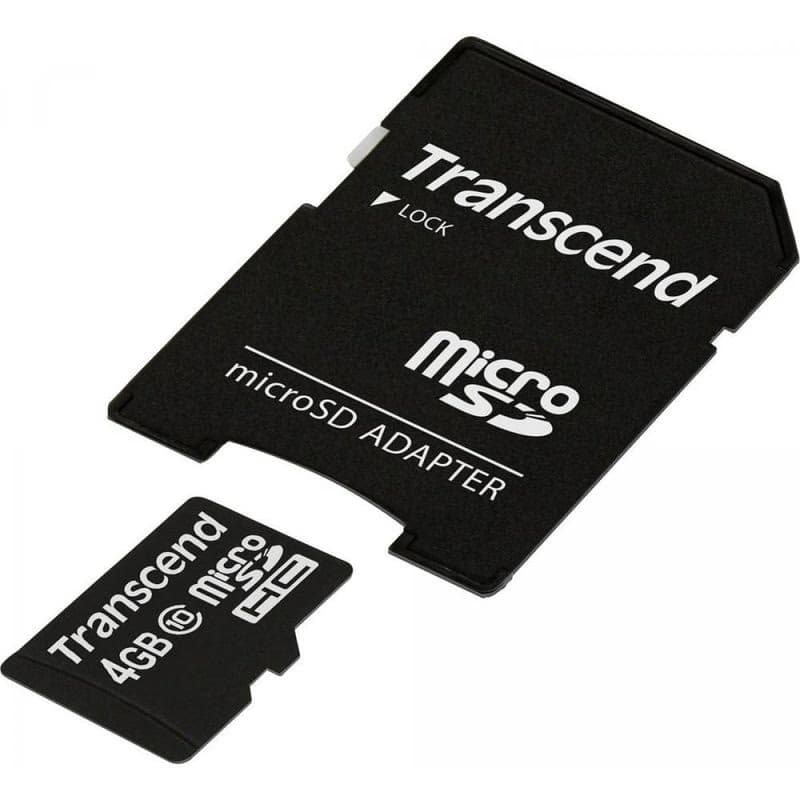 TRANSCEND MicroSDHC karta 4GB Class 10 + adaptér 5