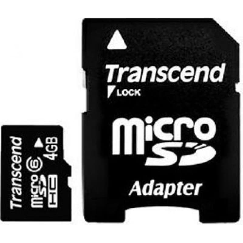 TRANSCEND MicroSDHC karta 4GB Class 10 + adaptér 6