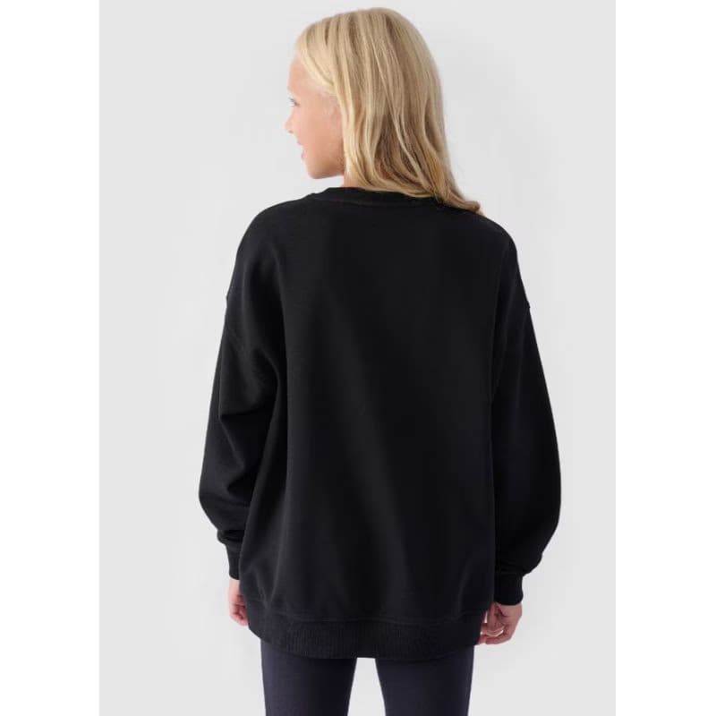 Dievčenská mikina 4F JUNIOR SWEATSHIRT-JWAW24TSWSF1214-20S-DEEP BLACK 3