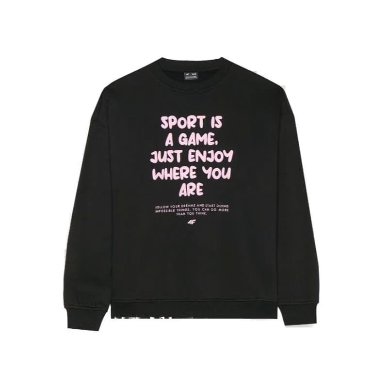 Dievčenská mikina 4F JUNIOR SWEATSHIRT-JWAW24TSWSF1214-20S-DEEP BLACK 5