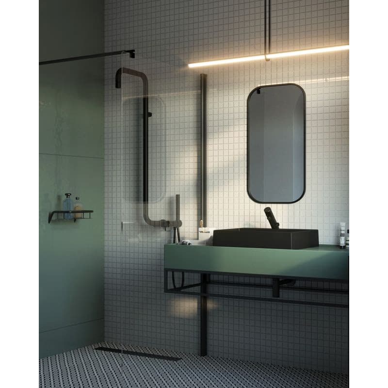 DEANTE - Kerria plus čierna - Sprchová stena / walk - in, systém Kerria Plus, 110 cm KTS_N31P 5