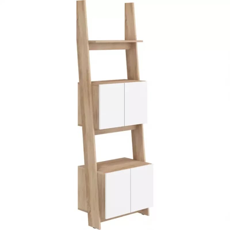 Regál Rack 60-2D sonoma/Biely lesk 1