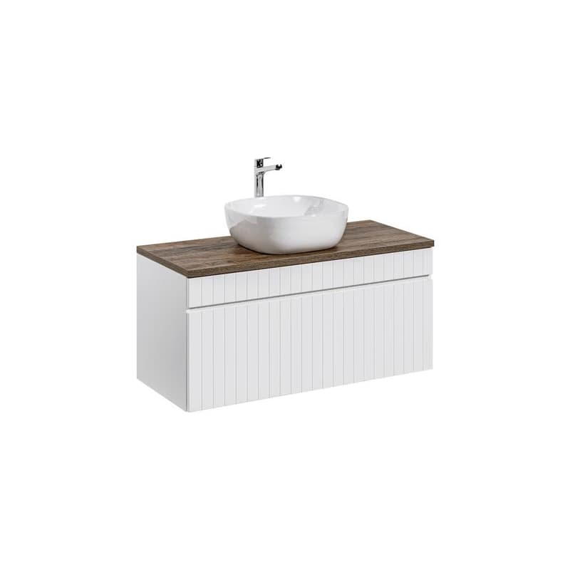 ArtCom Kúpeľňová skrinka s umývadlom a doskou ICONIC White DU100/1 | 100 cm 1