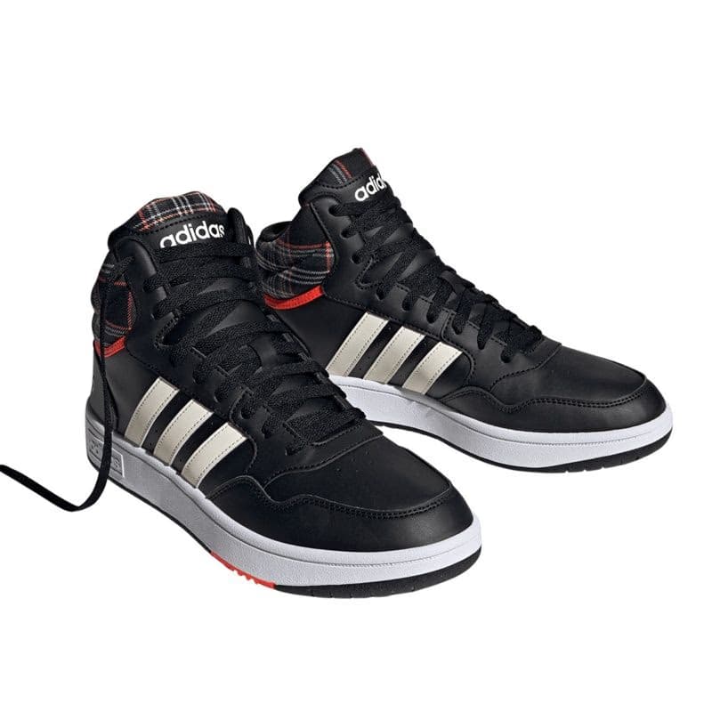 Pánska rekreačná obuv ADIDAS Hoops 3.0 Mid core black cloud white grey two 5