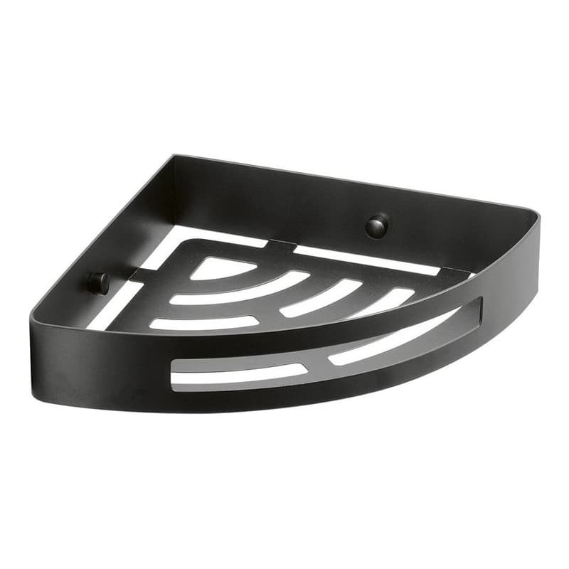 GEDY 247914 Smart rohová polica do sprchy, 21 x 4,5 x 21 cm, čierna matná 1