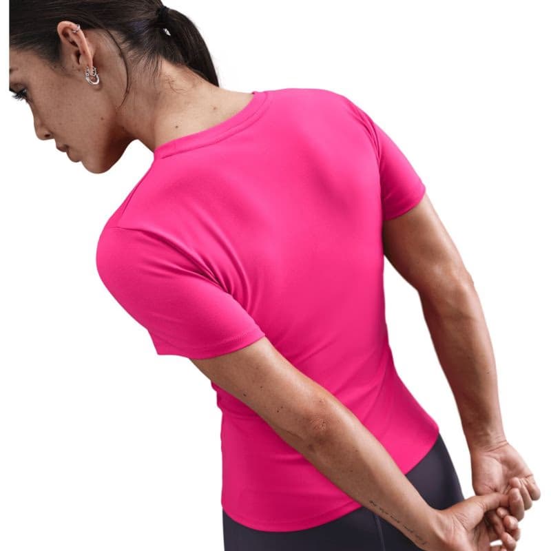 Dámske tréningové tričko s krátkym rukávom NIKE W NK ONE FTTD SS TOP RUSH PINK WHITE 4