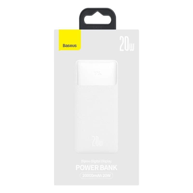 Baseus Bipow powerbanka s digitálnym displejom 20000mAh 20W biela 5