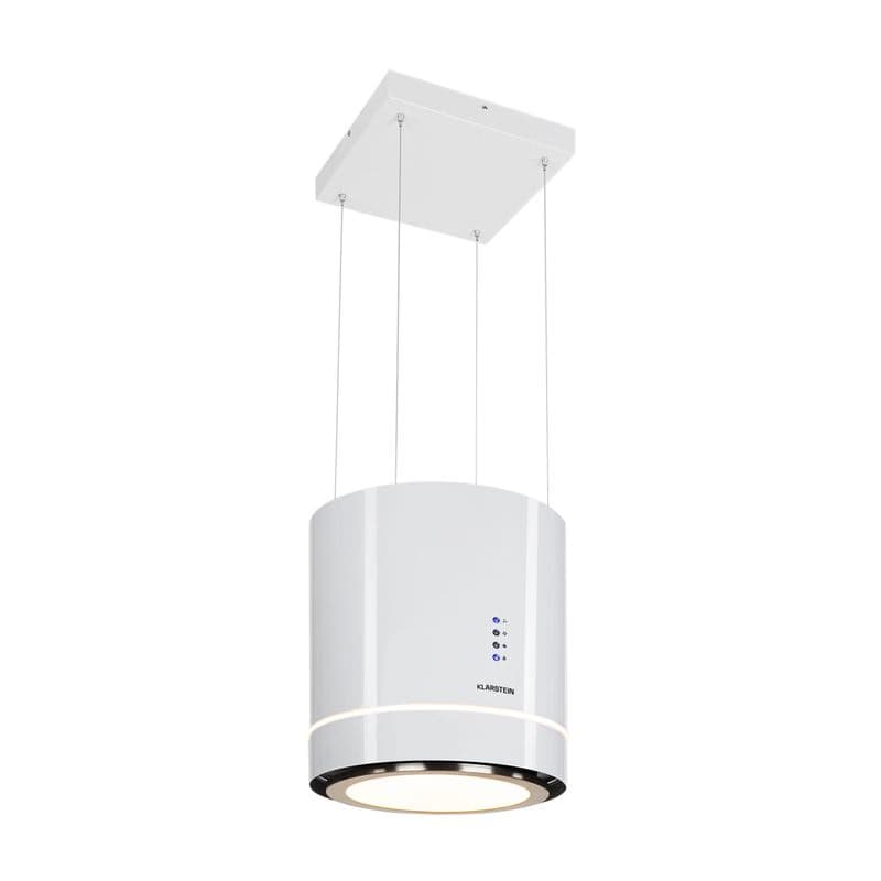 Klarstein Tron Ambience, digestor, 38 cm, ostrovčekový, 540 m³/h, LED, biely 1