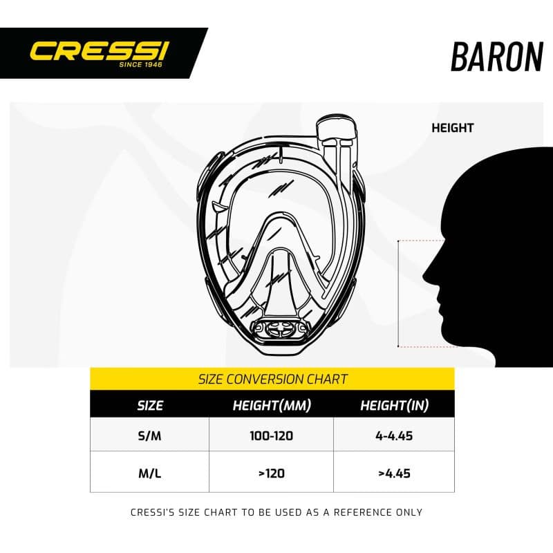 Potápačská maska CRESSI BARON FULL FACE MASK BLACK BLUE M L 5