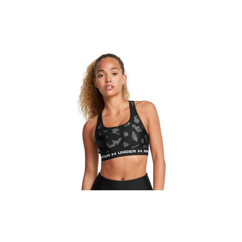 Dámska tréningová športová podprsenka UNDER ARMOUR Crossback Mid Print-BLK 1