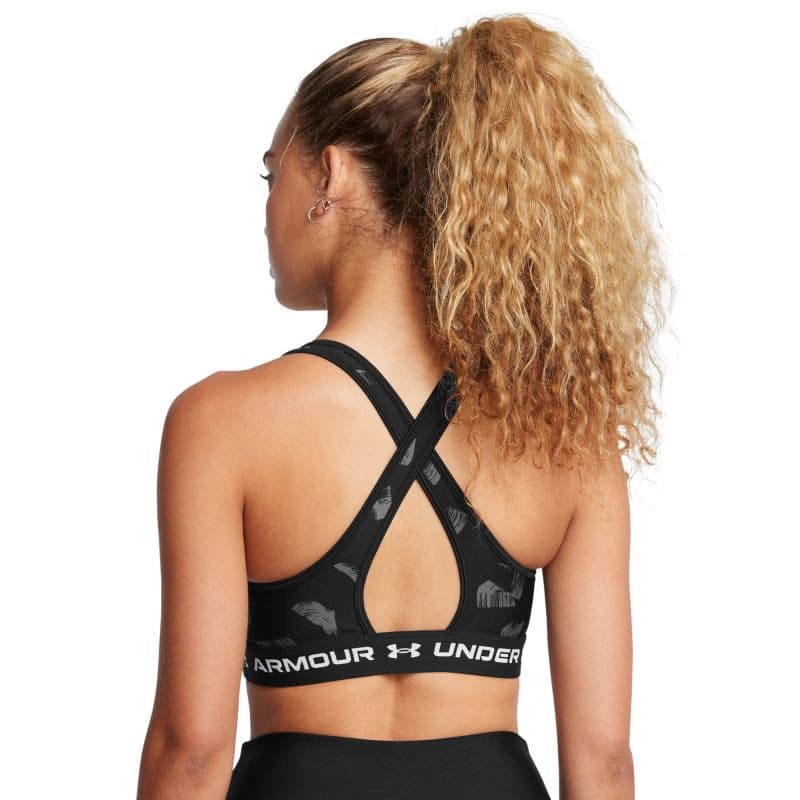 Dámska tréningová športová podprsenka UNDER ARMOUR Crossback Mid Print-BLK 3
