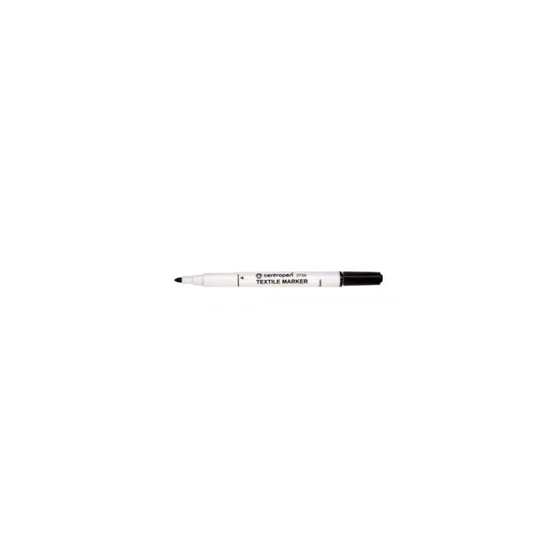 Značkovač Centropen 2739 na textil čierny valcový hrot 3,5mm 1