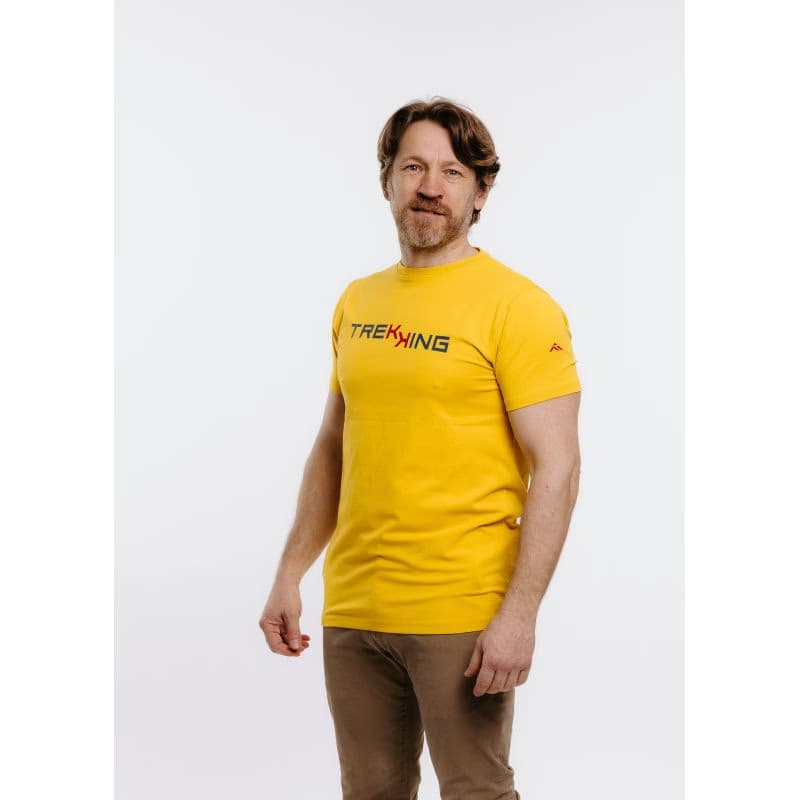 Pánske turistické tričko s krátkym rukávom EVERETT T-TREKK yellow 2