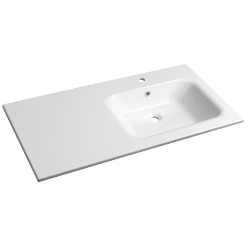 SAPHO - ARECA umývadlo 101x51,5cm, liaty mramor, pravé, biela AC101R 1
