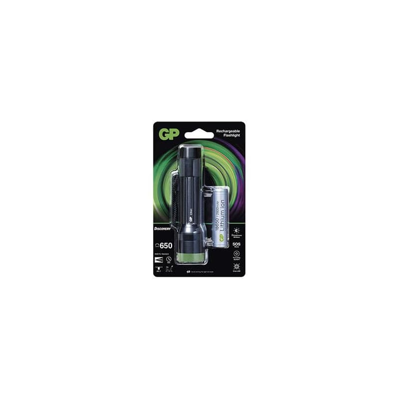 LED baterka, Li-Ion 3,7 V/2500mAh, kovová, čierna, 650lm, CR41 3