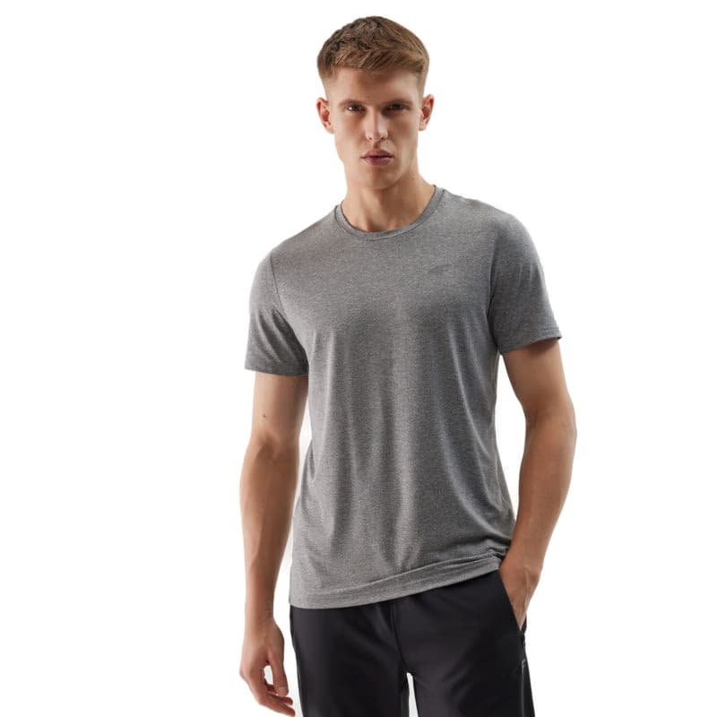 Pánske tréningové tričko s krátkym rukávom 4F TSHIRT FNK-WSS24TFTSM599-27M-COLD LIGHT GREY MELANGE 2