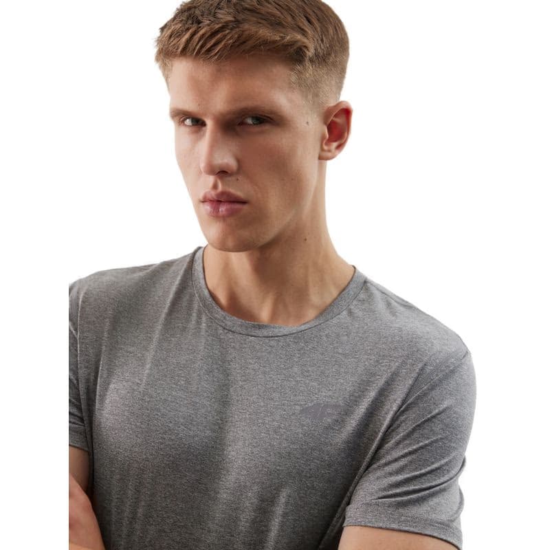 Pánske tréningové tričko s krátkym rukávom 4F TSHIRT FNK-WSS24TFTSM599-27M-COLD LIGHT GREY MELANGE 3