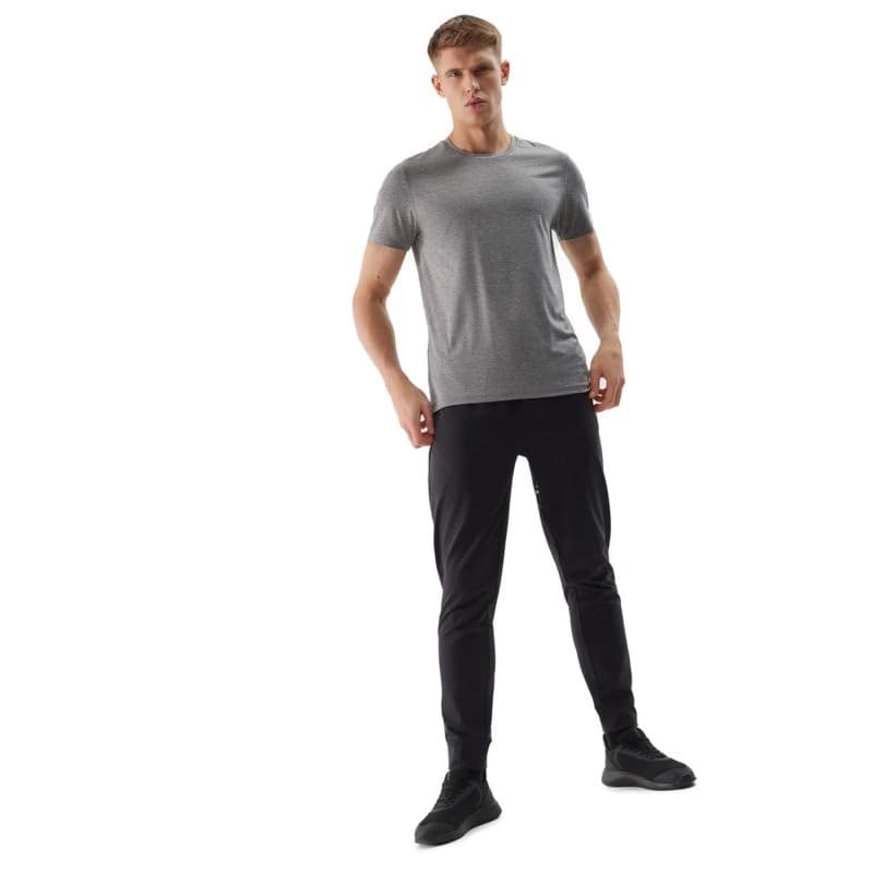 Pánske tréningové tričko s krátkym rukávom 4F TSHIRT FNK-WSS24TFTSM599-27M-COLD LIGHT GREY MELANGE 4
