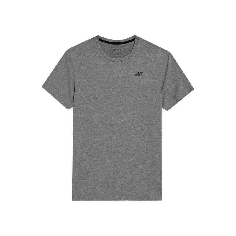 Pánske tréningové tričko s krátkym rukávom 4F TSHIRT FNK-WSS24TFTSM599-27M-COLD LIGHT GREY MELANGE 5