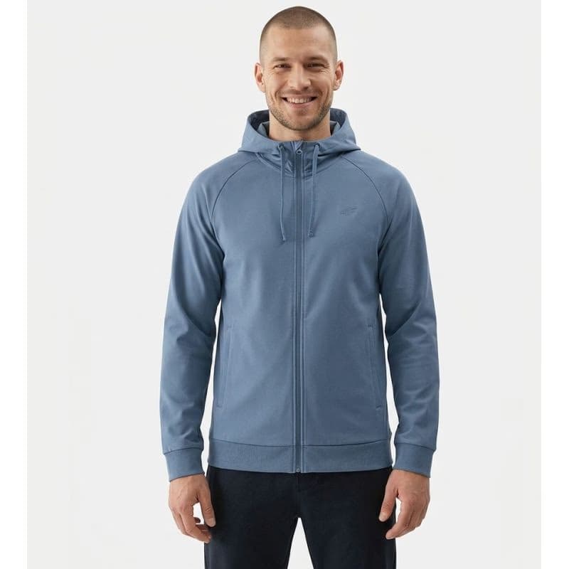 Pánska tréningová mikina so zipsom 4F SWEATSHIRT FNK M631-32M-DENIM MELANGE 2