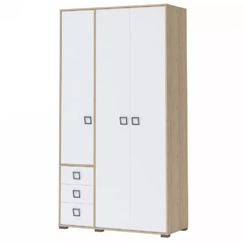 Skriňa 3D3S Kiki P33-BK/KI-15 beech/white 1