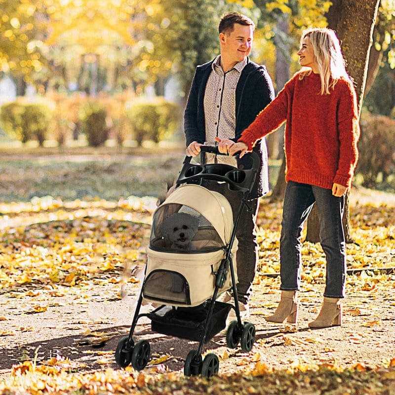 Kočík pre psy do 32 cm, skladací, khaki 1