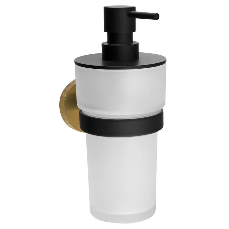 SAPHO - LARISSA mydlenička 250ml, mliečné sklo, čierná/zlato mat WS019BG 1