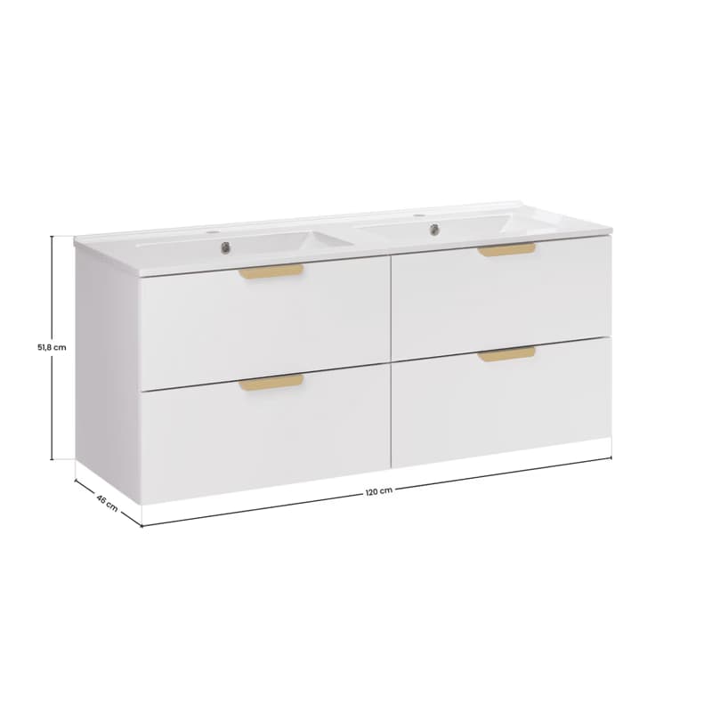 ArtCom Kúpeľňová skrinka s umývadlom ASTER WHITE U120cm | 120 cm 6