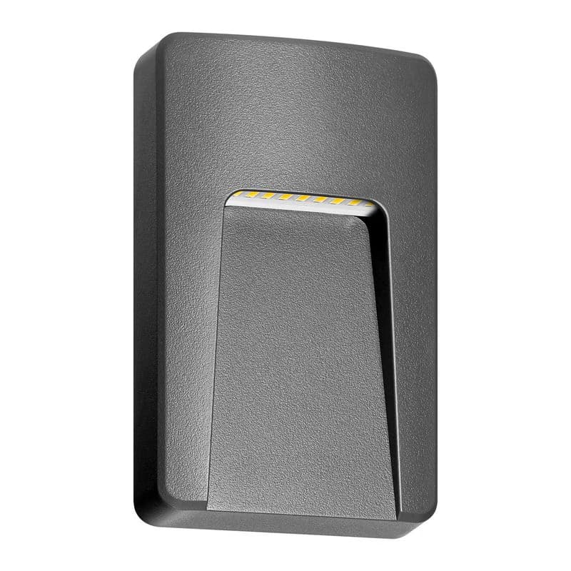 SLIGO LED 3 W, vonkajšia nástenná lampa, 240 lm, IP65, 4000 K, obdĺžniková, sivá