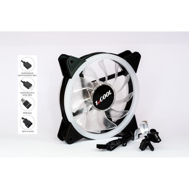 1stCOOL Fan AURA EVO Dual Ring ARGB ventilátor 12cm 1