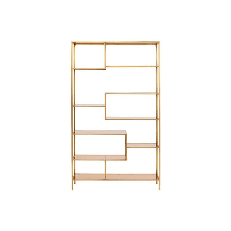 Loft policový regál zlatý 115x195 cm