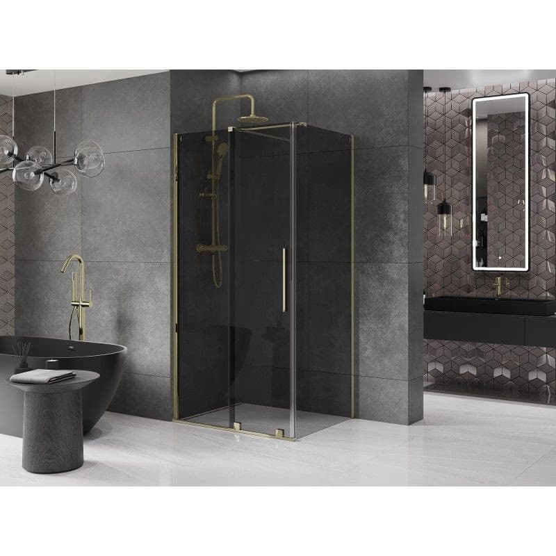 MEXEN/S - Velár sprchovací kút, posuvné dvere 120 x 80, grafit, zlato 871-120-080-41-50 2