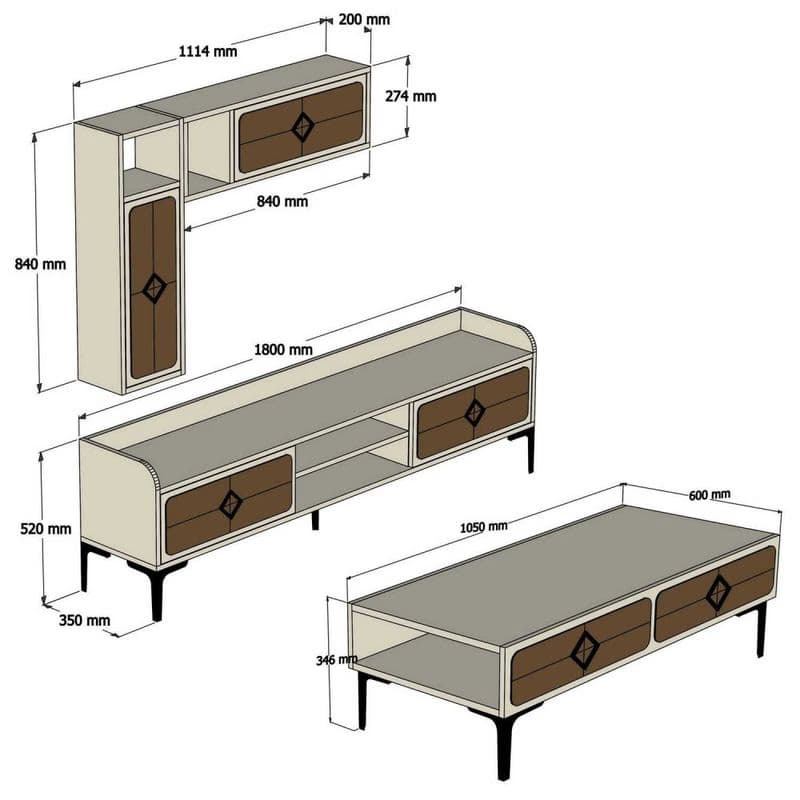 Living Room Furniture Set Samba - Walnut 2