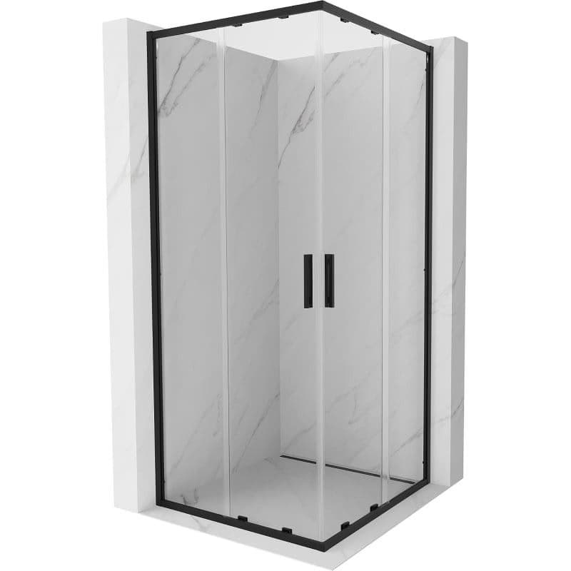 MEXEN/S - Exo štvorcový posuvný sprchovací kút 70 x 70, transparent, čierna 8111-070-070-70-00