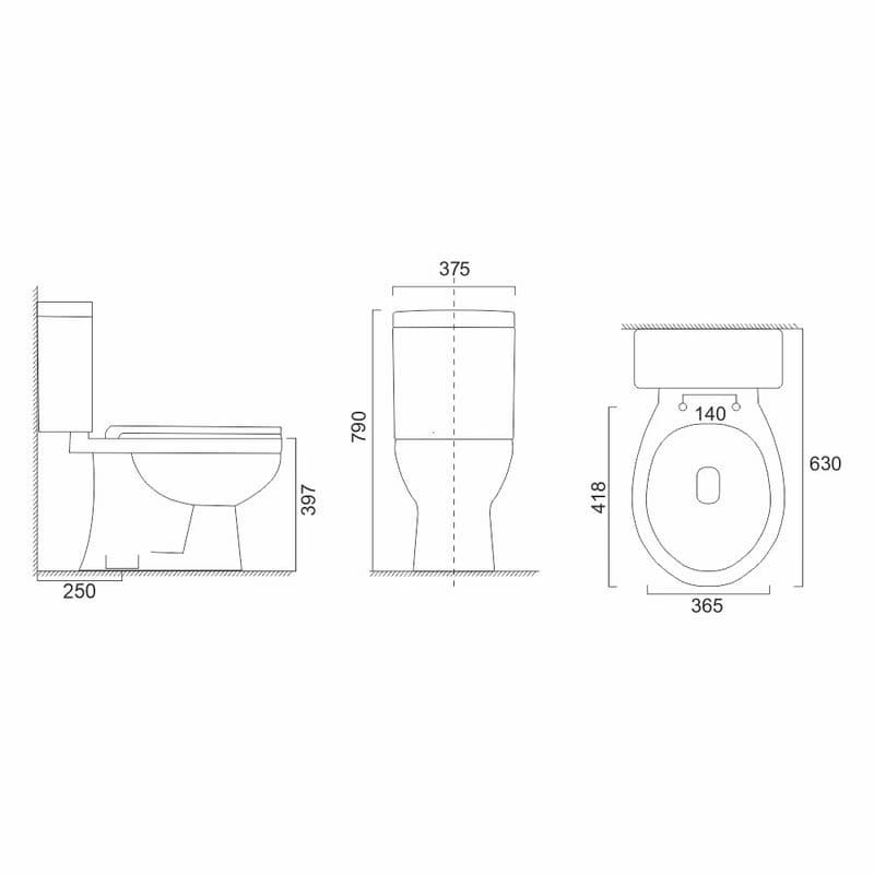 Mereo WC kombi, RIMLESS, spodný odpad s armatúrou VSD98 5