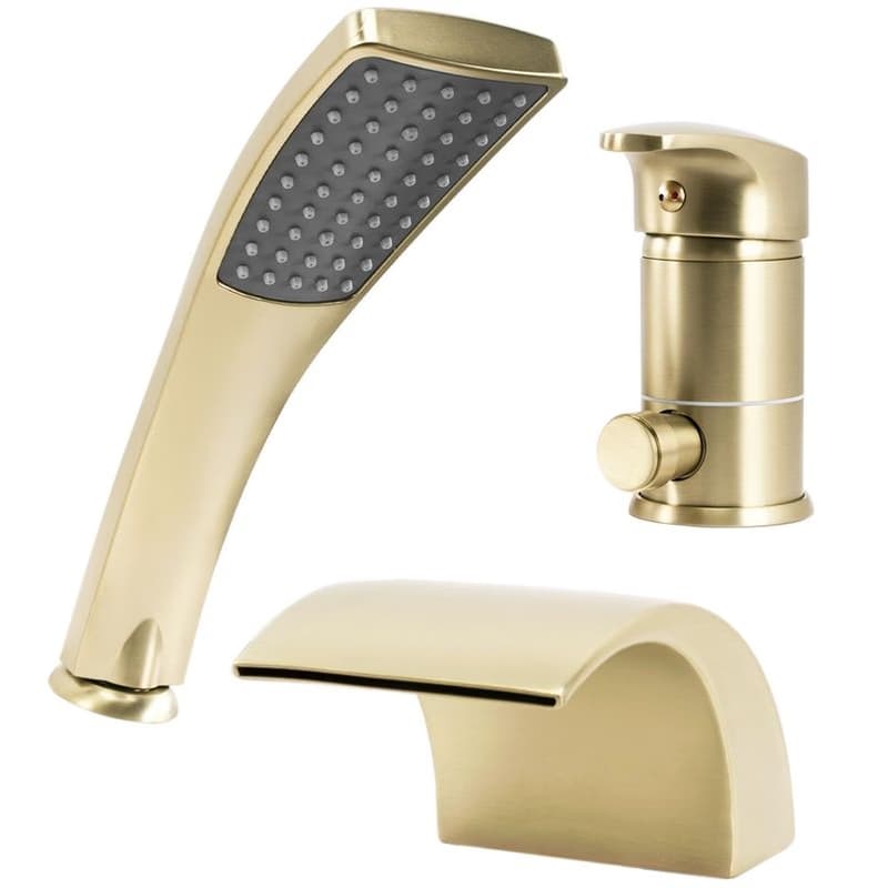 REA - Trojdielna vaňová batéria RIVEN Brush Gold REA-B0494 3