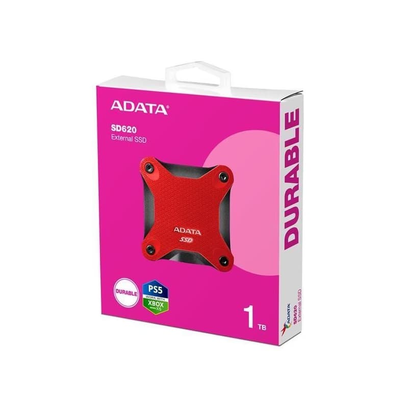 ADATA Externý SSD 1TB SD620, USB Micro-B, USB 3.2 Gen 2, R: 520/W: 460MB/s, červená 6