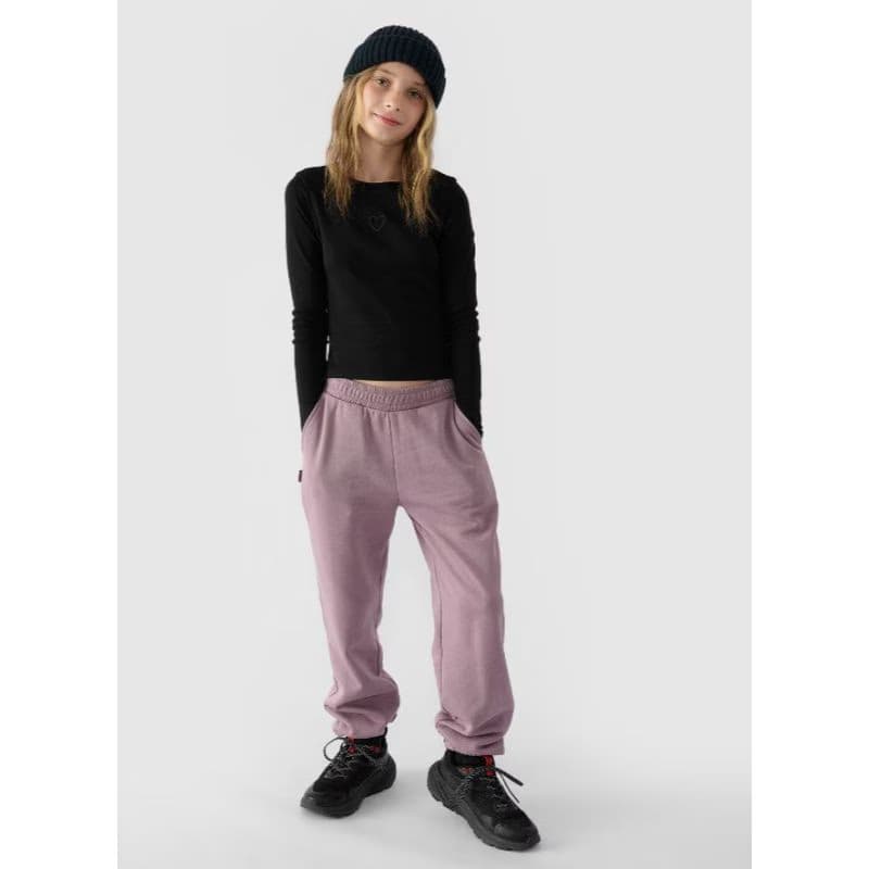 Dievčenské tričko s dlhým rukávom 4F JUNIOR LONGSLEEVE-JWAW24TLONF292-20S-DEEP BLACK 4