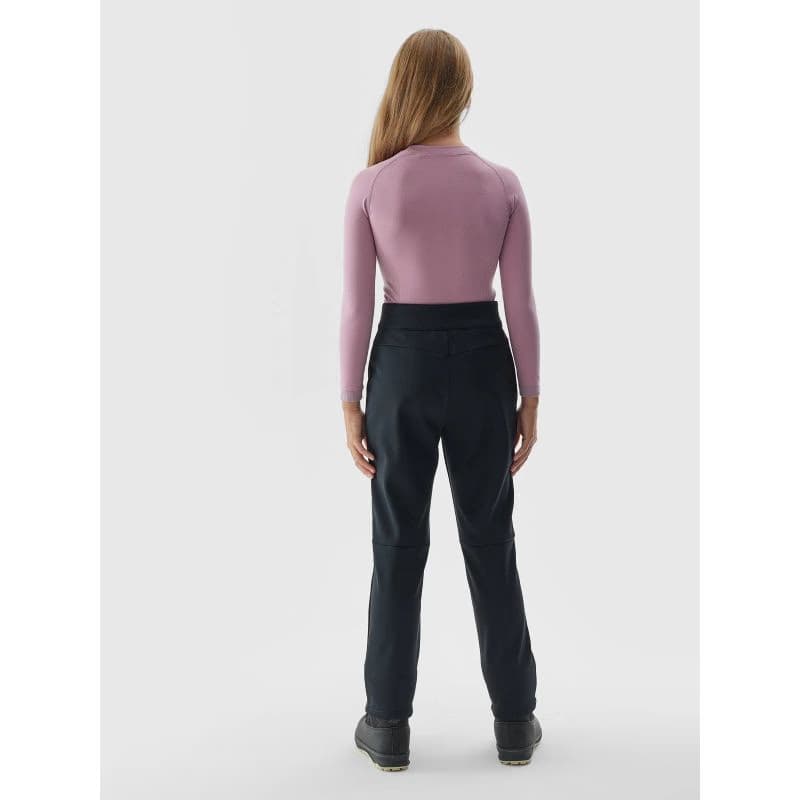 Dievčenské lyžiarske softshellové nohavice 4F JUNIOR TROUSERS FNK-JAW23TFTRF355-21S-BLACK 3