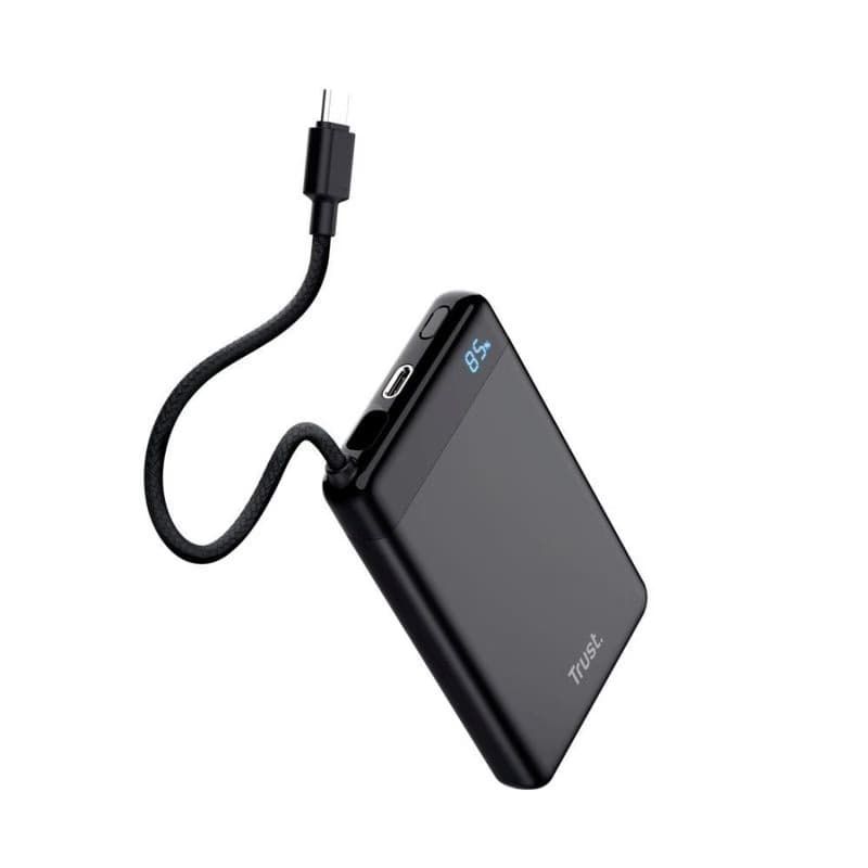 TRUST Powerbanka Fiera, 10000 mAh, S káblom, 2x USB-C, čierna 3
