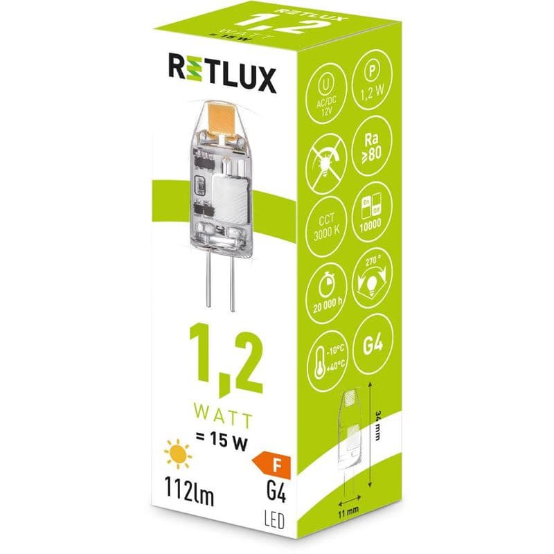 RLL 456 G4 1,2 W LED COB 12V WW RETLUX 1
