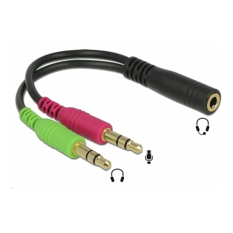 PREMIUMCORD Adaptér 4pólový jack3, 5mm pre slúchadlá a mikrofón, 30cm 1