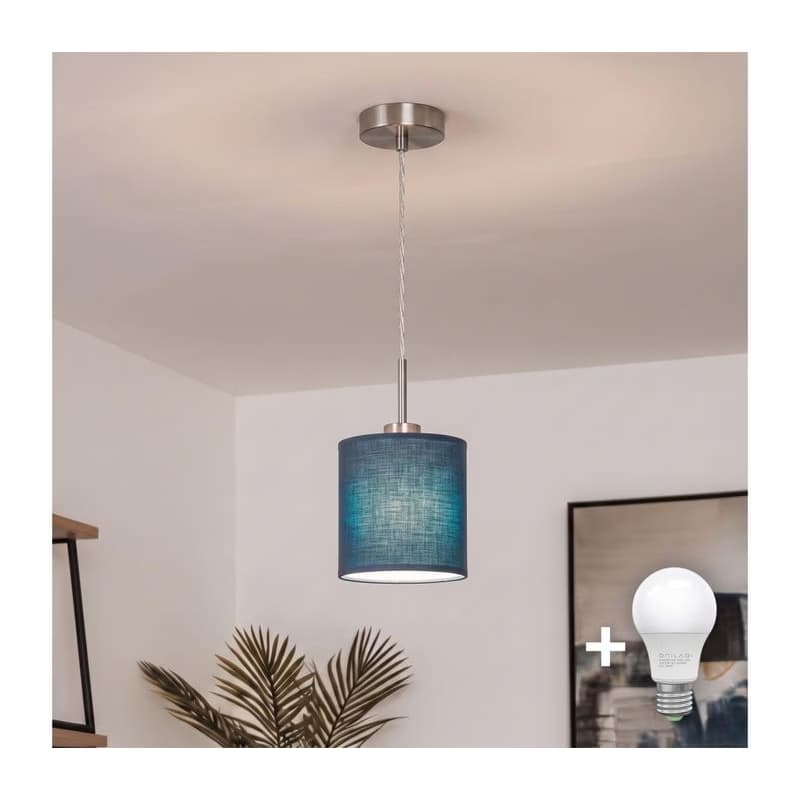 Brilagi - LED závesný luster NUBILA na lane 1xE27/60W/230V pr. 14 cm tmavomodrý EG32515+BG1575