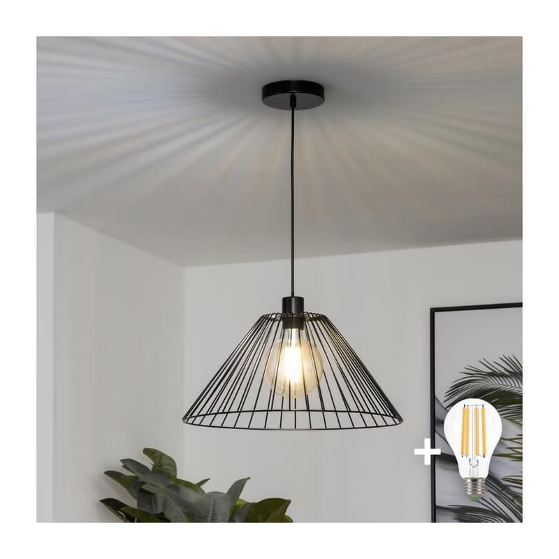 Brilagi - LED závesné svietidlo na lanku CERIA WIRE 1xE27/40W/230V pr. 45 cm čierne BG3987+EG300164 1