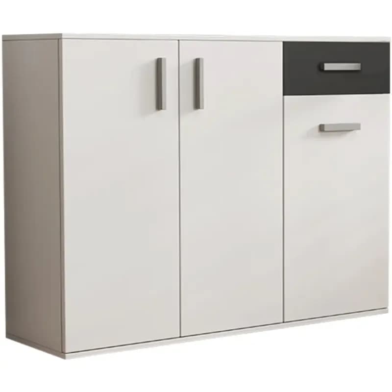 Komoda Justus 07 White/ Black Gloss 1