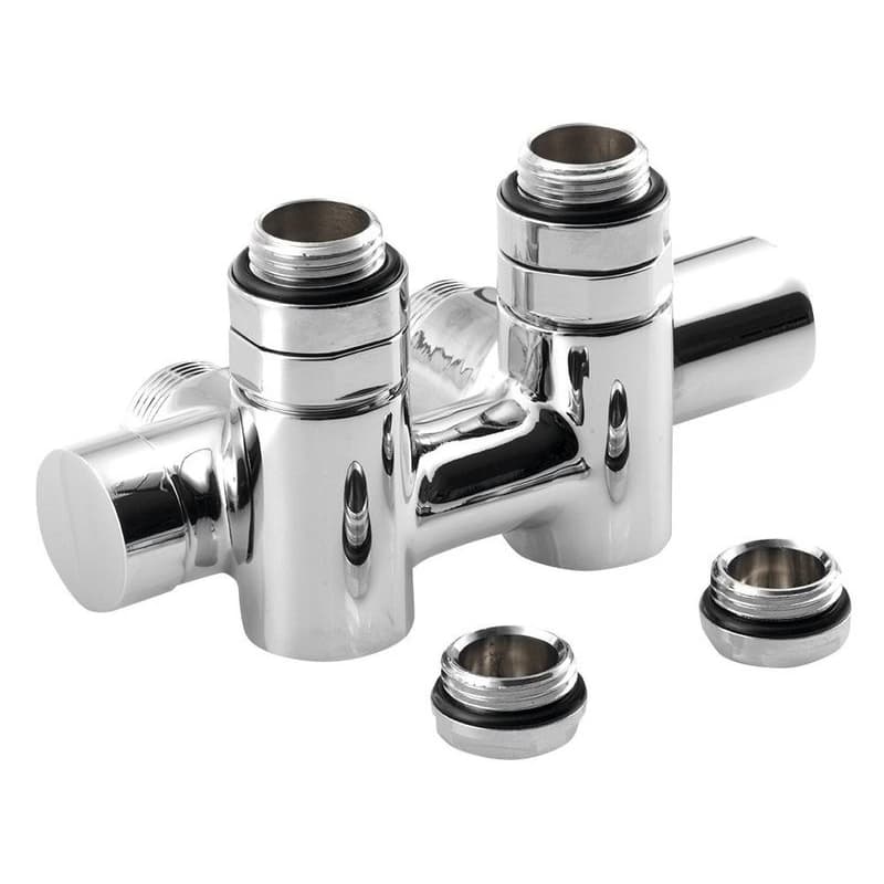 SAPHO - TWIN COMBI pripojovacia súprava ventilov pre stredové pripojenie, pravá, chróm CP461S 1