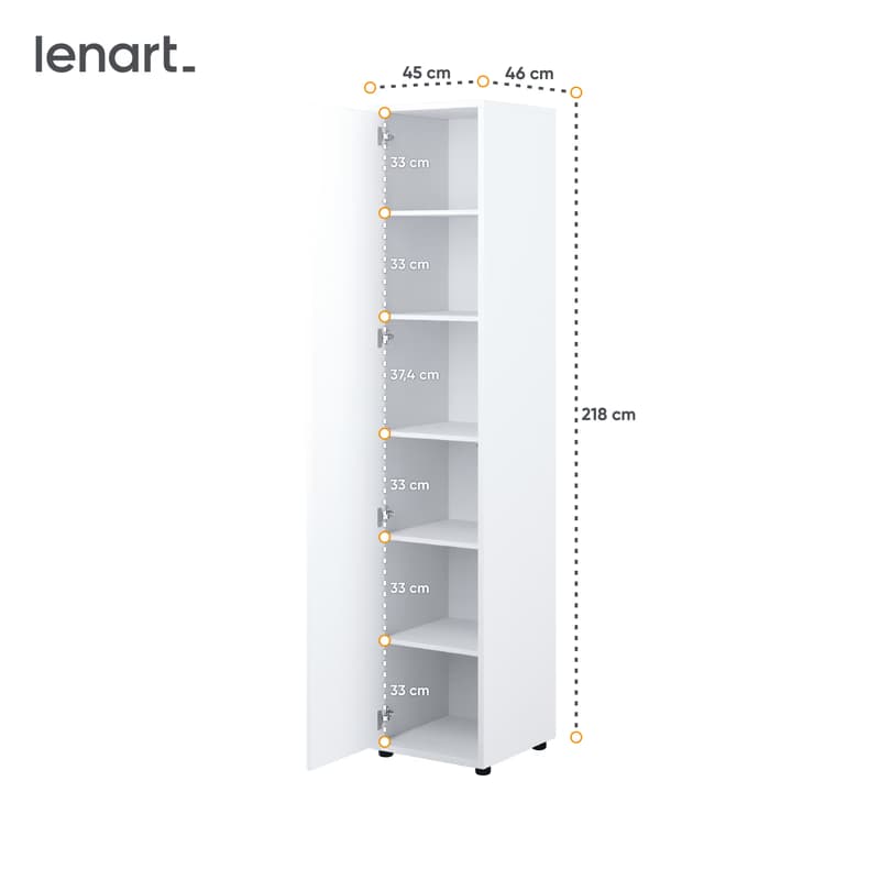 Dig-net nábytok Policová skriňa Lenart BED CONCEPT BC-21 | biela 6