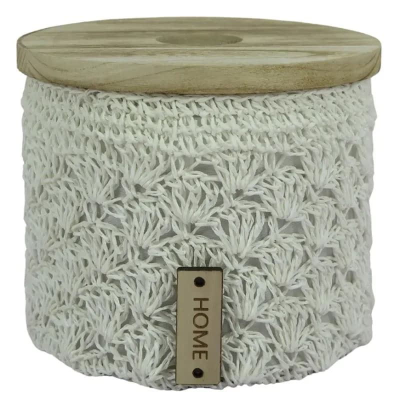 Okrúhly háčkovaný košík m.pr.21cm h18cm 1